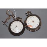 Two George III silver pair cased keywind verge pocket watches, by D. Edmonds, Liverpool and Sam