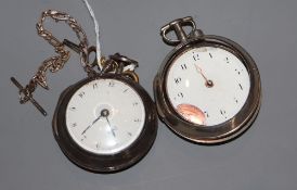 Two George III silver pair cased keywind verge pocket watches, by D. Edmonds, Liverpool and Sam