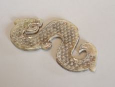 A Chinese green jade 'dragon' plaque, Eastern Zhou style