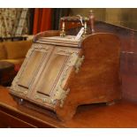 A Victorian brass mounted mahogany coal scuttle with scoop, W.34cm, D.46cm, H.40cmCONDITION: It
