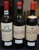 One bottle of Chateau Leoville-Las Cases, 1966, one bottle of Leoville Poyferre 1964 and a bottle of