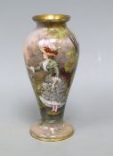 A Limoges enamel vase, signed, height 15cmCONDITION: The vase has an area of damage/restoration to