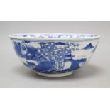 A 19th century Chinese blue and white bowl, diameter 18cmCONDITION: There is an area of imperfection