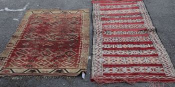 Two Turkish or Moroccan kilim rugs