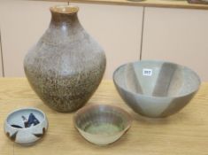 Four pieces of Studio pottery, to include a Mary White bowl d. 27cm, and a Bryan Newman bowl, d.