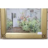 Dorothy Martin, watercolour, Conservatory interior, signed and dated 1916, 30 x 40cm