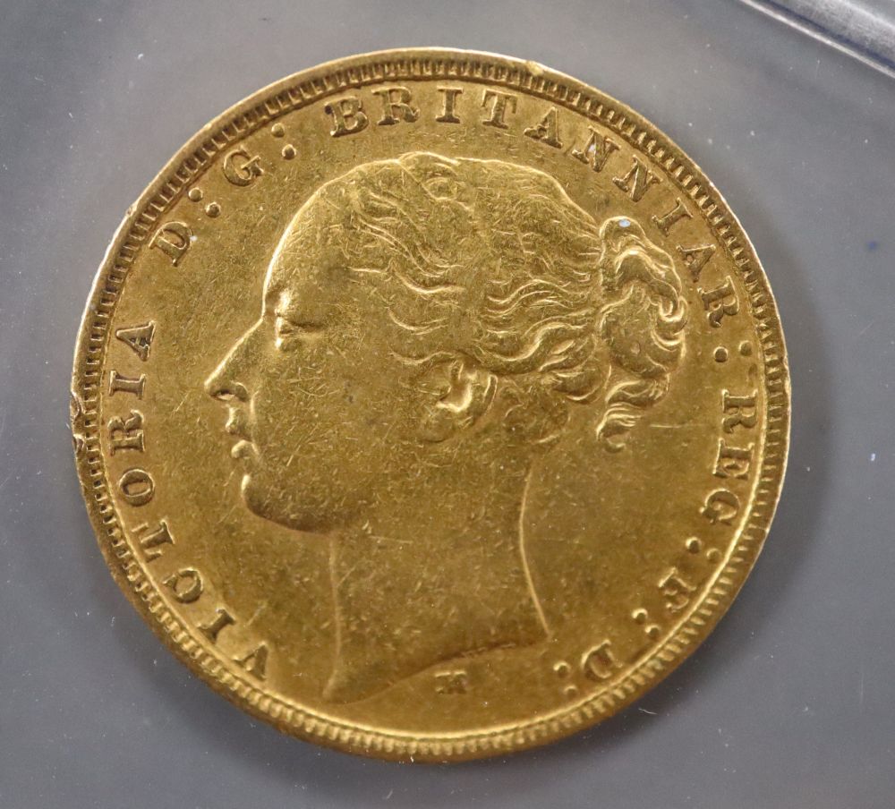 A Victoria gold sovereign, 1879M, VF - Image 2 of 2