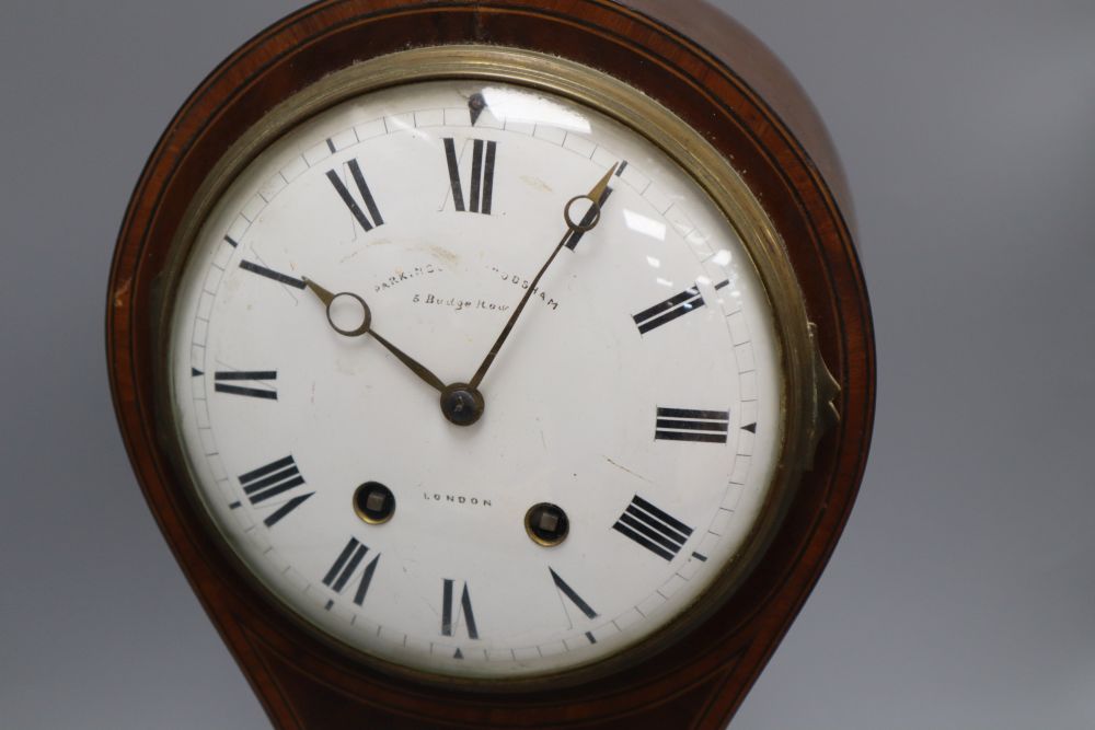 A mahogany balloon cased clock, with French movement, height 40cm - Image 2 of 5