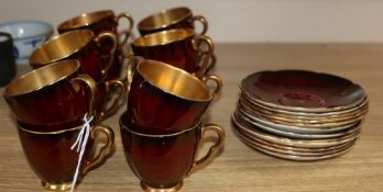 A Carltonware Rouge Royale coffee set