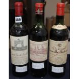 One bottle of Chateau Leoville-Las Cases, 1966, one bottle of Leoville Poyferre 1964 and a bottle of