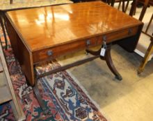 A Regency mahogany sofa table, stamped W. Buckland inside right handside drawer. c.1825, W.100cm,