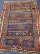 A red Kurdish rug, 206 x 140cm