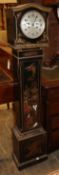 An early 20th century chinoiserie lacquered grandmother clock, H.136cmCONDITION: Overall in very