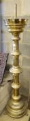 A large brass floor lamp, c.1860., H.168cm, Provenance: Norris Castle