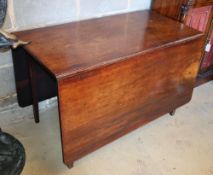 A George III mahogany drop-flap extending dining table, W.103cm, D.162cm extended, H.70cm