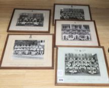 Five various Wycliffe College sporting photographs, c.1951-1953