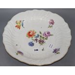 A Meissen shaped circular floral painted dish, diameter 38cmCONDITION: There is a chip to the rim,
