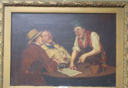 A.S. 1892, oil on canvas, 'Reading The Times', initialled and dated, 35 x 50cmCONDITION: Original