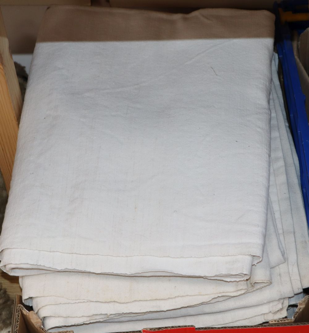 Six coarse French Provincial linen sheets