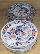 Sixteen 19th century ironstone plates, c.1840