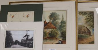 J T Farnsworth, pair of watercolours, Wollaton Lane and Leenside, signed and dated 1887 and two