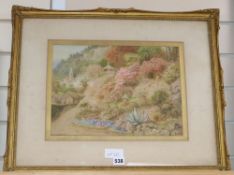 I.C. Wake Cooke, watercolour, Italian gardens, signed and dated '24, 26 x 36cm