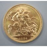 A 1974 gold sovereign.