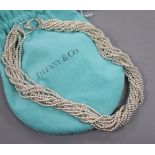 A modern Tiffany & Co 925 torsade necklace, 40cm, 71.1 grams, with Tiffany & Co pouch.CONDITION: