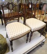 A pair of Victorian mahogany salon chairs