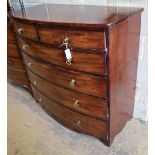 A Regency mahogany bowfront chest of drawers, W.120cm, D.57cm, H.103cm