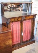 A Regency rosewood mirrored back chiffonier, W.96cm, D.36cm, H.125cmCONDITION: The superstructure