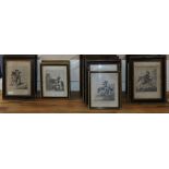 A set of twenty four satirical equine mezzotints