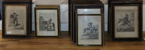 A set of twenty four satirical equine mezzotints