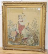 A large Berlin tapestry, 19th century, 99 x 86cm excluding frame