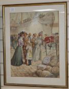 Caton Woodville (1856-1927), watercolour, Departure for the Boer War, signed, 53 x 41cm