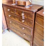 A Regency mahogany chest, W.102cm, D.46cm, H.103cm,CONDITION: One turned wood knob handle detached