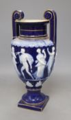 A classical pate sur pate two handled vase, signed Tharaud, height 36cm