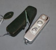 A Minox camera, cased