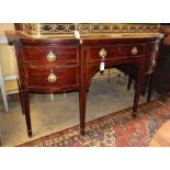 A George III mahogany, rosewood banded and boxwood strung breakfront sideboard, W.168cm, D.66cm, H.