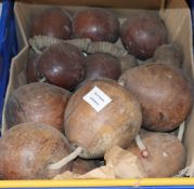 A large collection of 19th century lignum vitae plumbers weights