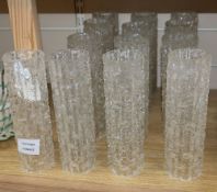 A set of thirteen Italian glass shades, c.1960, length 22cm