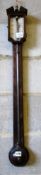 A mahogany stick barometer, H.98cm