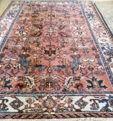 A Mahal carpet, approx. 320 x 260cmCONDITION: Heavily worn in the centre. Some fraying around the