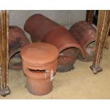 Five chimney cowlings, largest 29cm high