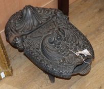 A Victorian cast iron purdonium, W.35cm, D.60cm
