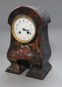 A chinoiserie lacquered clock, height 29cm