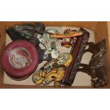 A collection of tinplate toys including Technofix motorbike, 'Loop the Loop' plane, etc