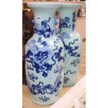 A pair of large Chinese vases depicting dog of Fo, height 61cmCONDITION: No damage but would benefit