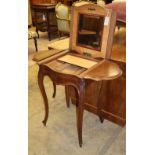 A boudoir Louis XV style walnut enclosed wash stand, W.92cm, D.46cm, H.76cm