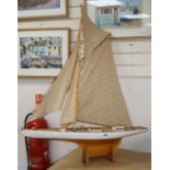 A model pond yacht, length 90cm